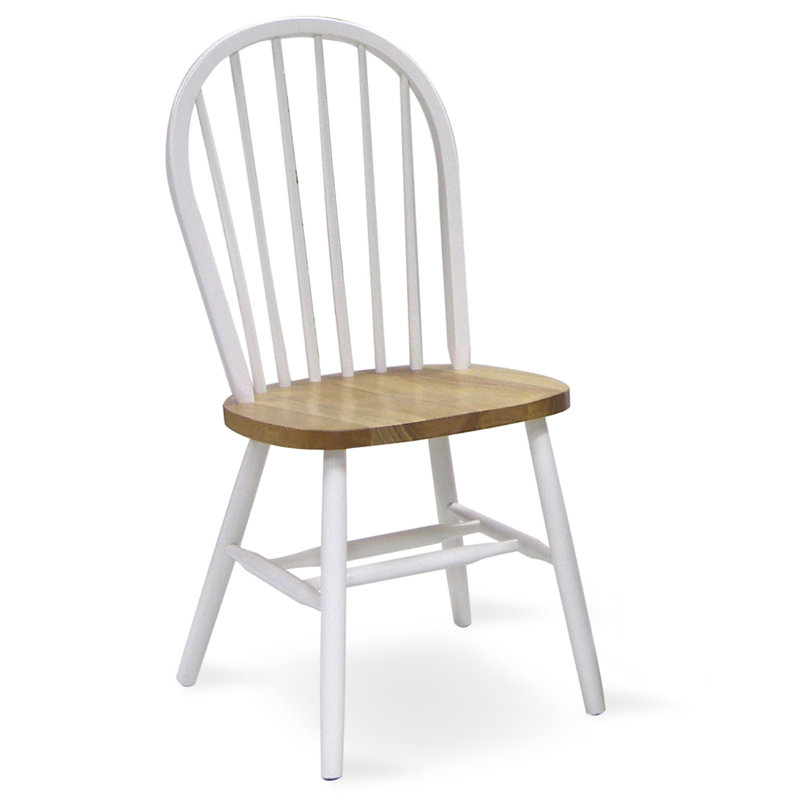 Genissa Solid Wood Side Chair, White / Natural