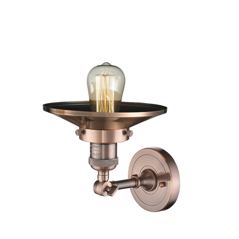 Plafonnier semi-encastré simple à 1 lumière de 8 po Gault, Ampoule DEL 6 watts Vinage, Cuivre antique