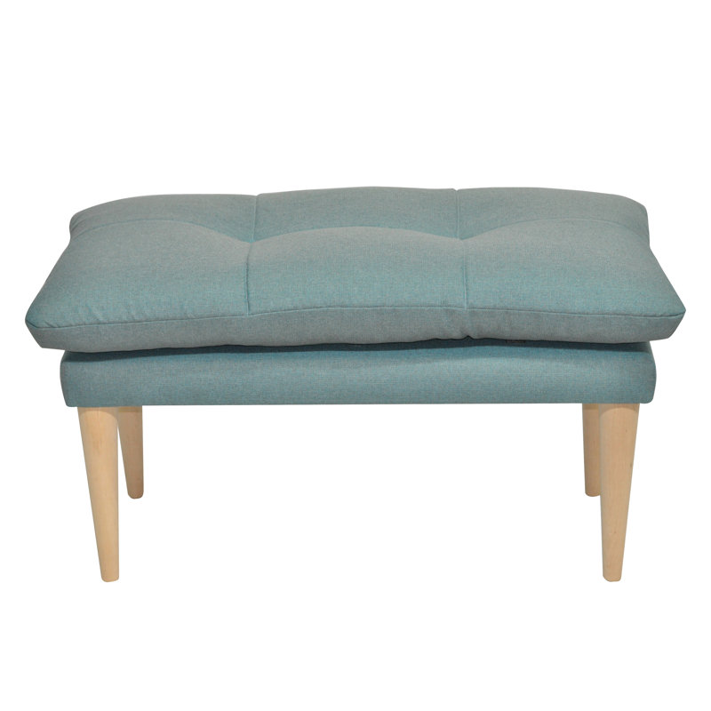 Zen Polyester Upholstered Bench, Turquoise