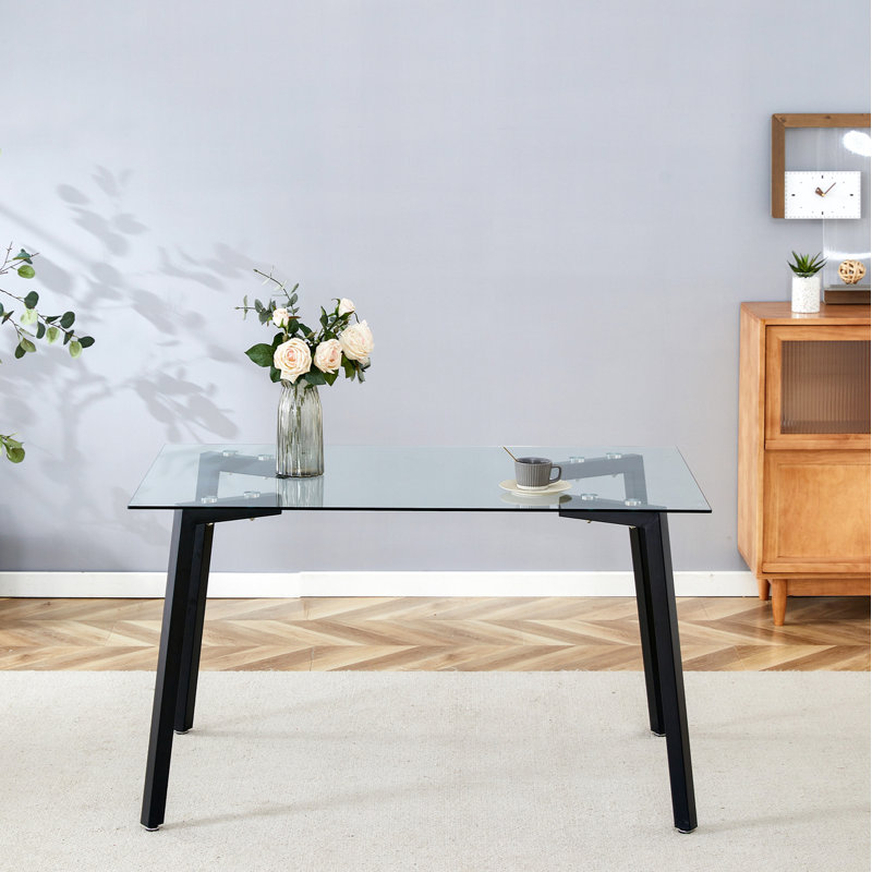 Table de salle à manger Deandre, H 30,11 po x L 47,24 po x l 27,55 po, Noir