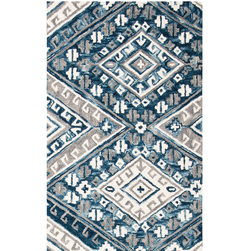 Vahakn Hand Tufted Wool Geometric Rug, Runner 2'3" x 7'
