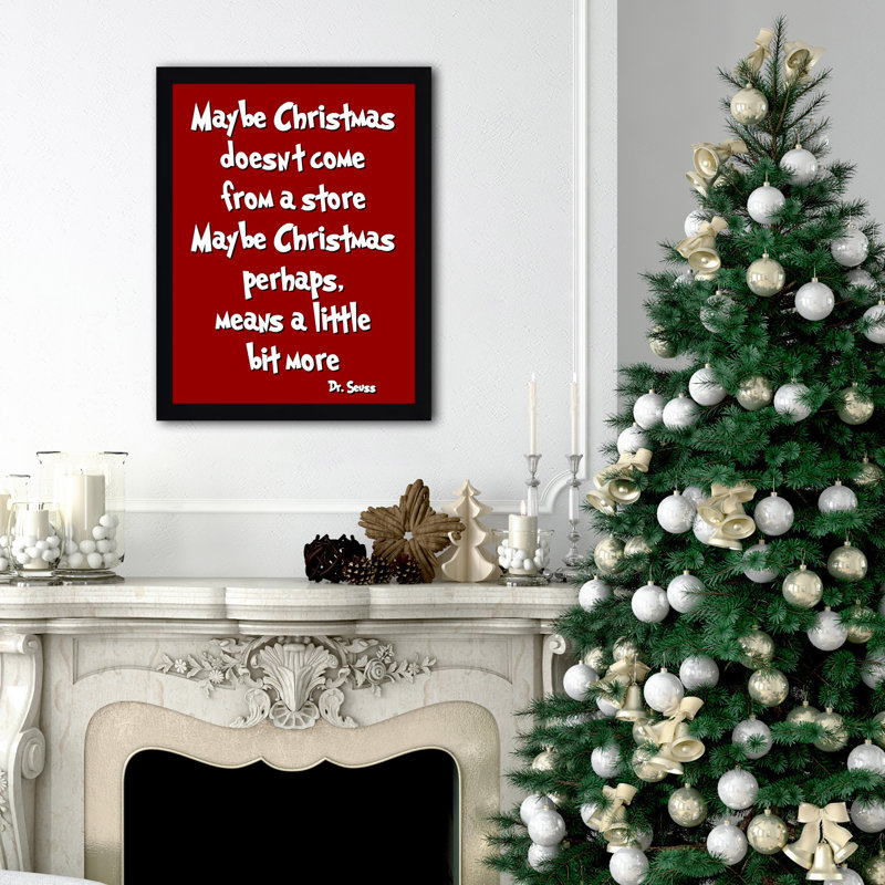 « maybe christmas », art textuel encadré, H 37,5 po x l 25,5 po x P 1 po
