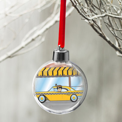 Personalized Taxi Driver Male Christmas Bulb Ornament
