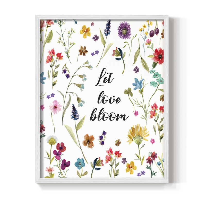Let Love Bloom, reproduction encadrée - bois massif, H 30 po x l 24 po, Blanc