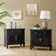 Dyals Traditional 27"Tall Nightstand Design Rattan Cabinet Doors  with Built-in Power Outlet and Adjustable Shelf (Set of 2)