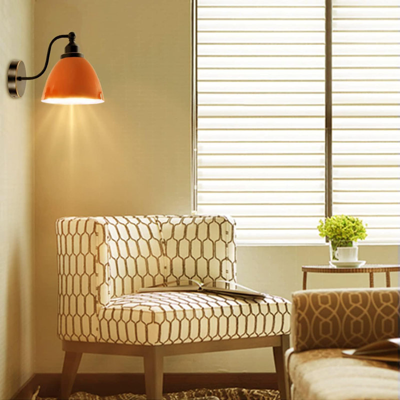 Mcclary Armed Sconce, No, White/Orange