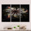 Ensemble de 3 impressions sur toile encadrées florales