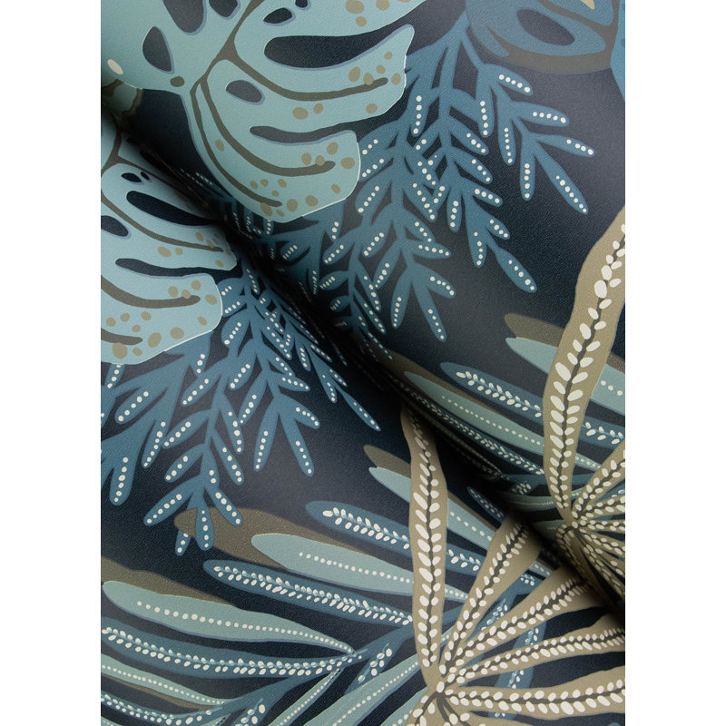 Papier peint Alocasia, Bleu