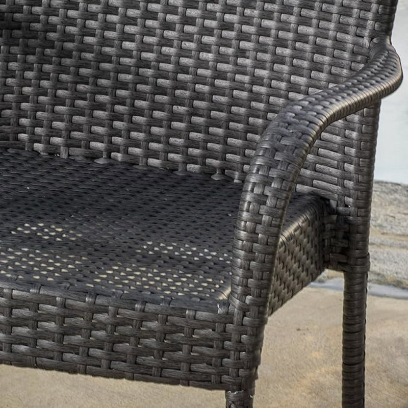 Chaise empilable Pe Wicker 4PCS, Gris