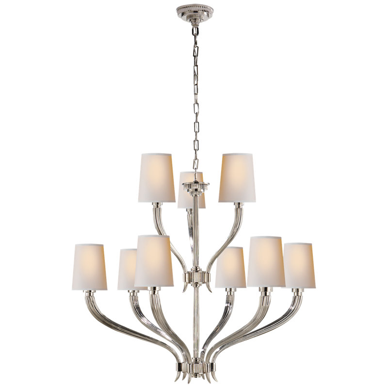Chapman & Myers Ruhlmann 2-Tier Chandelier, Polished Nickel