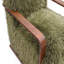 Fauteuil d'appoint 1Pc de style contemporain avec finition verte, courbes et inspirations rétro, accoudoirs en bois, siège et dossier serrés, salon principal-1632672579