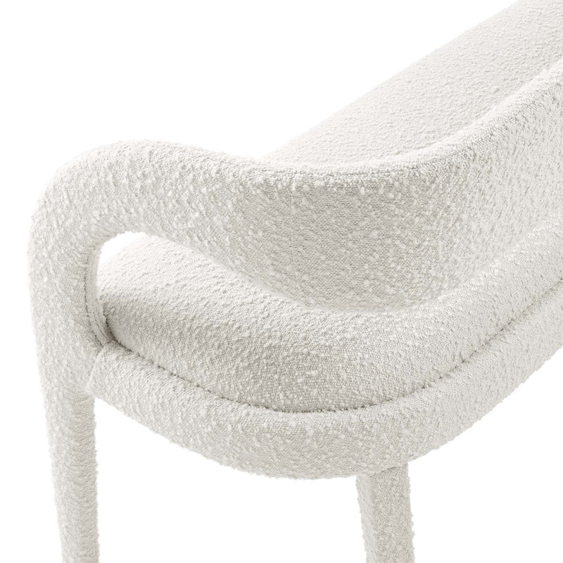 Pinnacle Boucle Fabric Accent Bench In Taupe, Ivory