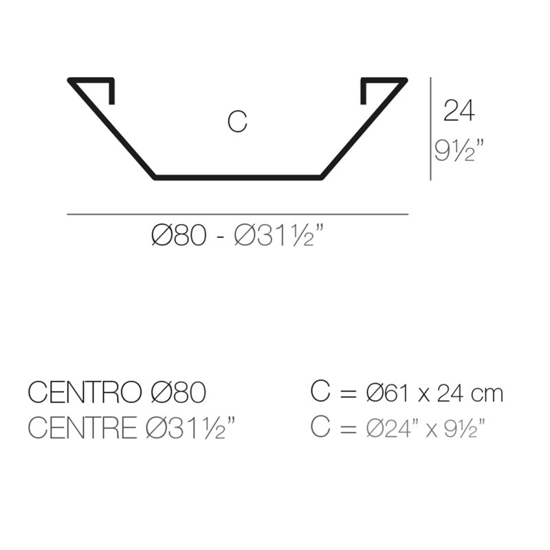 Centro Pot Planter, 14.25" H x 47.25" W x 47.25" D, Ice