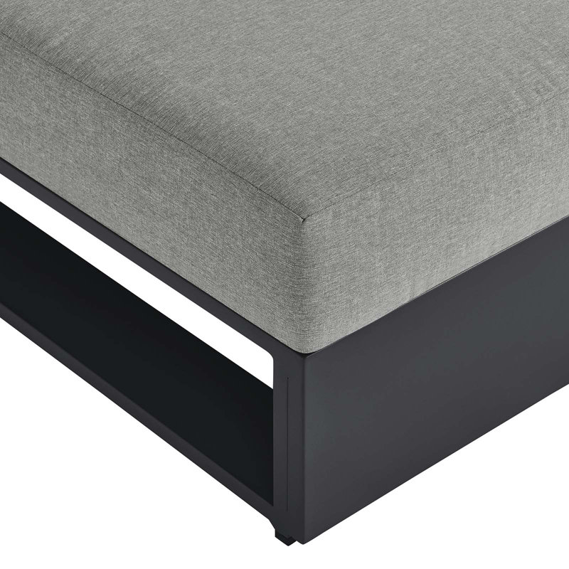 Fauteuil modulaire en aluminium thermolaqué Modway Tahoe, Gris