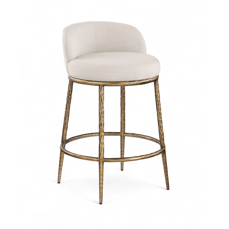 Tabouret de comptoir Ferro Hessle, Siège beige / cadre doré