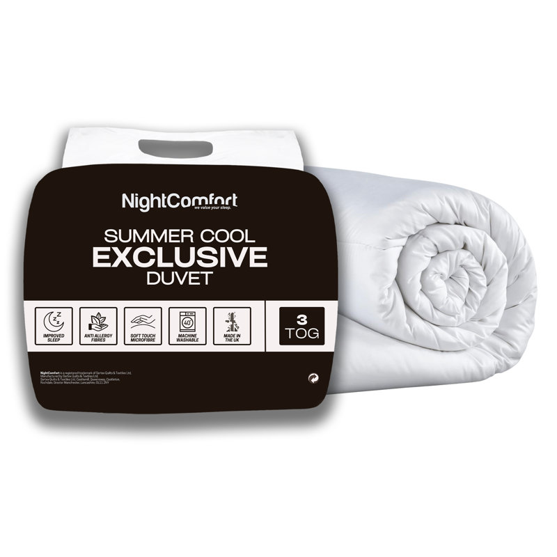 Night Comfort Exclusive Collection Summer Cool 3 Tog Duvet, Single