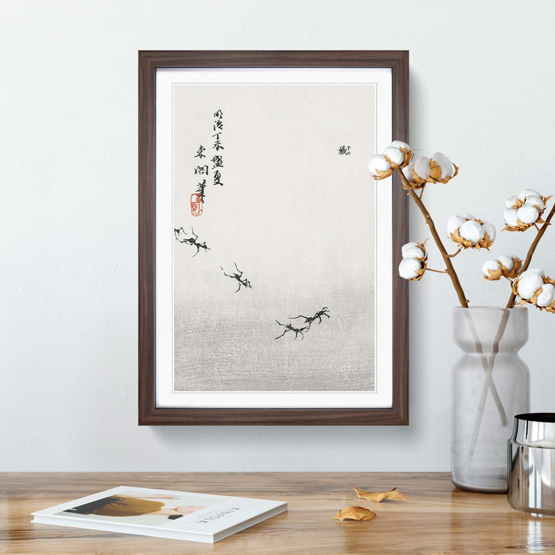 Trail of Ants by Morimoto Toko - Framed Print, 48cm H x 36cm W x 2cm D, Walnut Framed