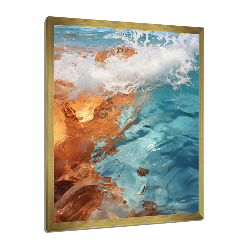 «Jabarius Beach Photo Oceanic Rhythms IV», reproduction sur toile, H 32 po x l 24 po x P 1 po, Encadrement doré