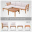 Ensemble de conversation modulaire d'extérieur avec coussins et table basse en bois d'acacia 5 pièces werph