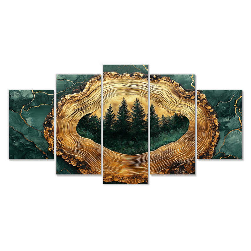 Ackles - Forest Wall Art - ensemble d'art mural traditionnel 5 pièces
