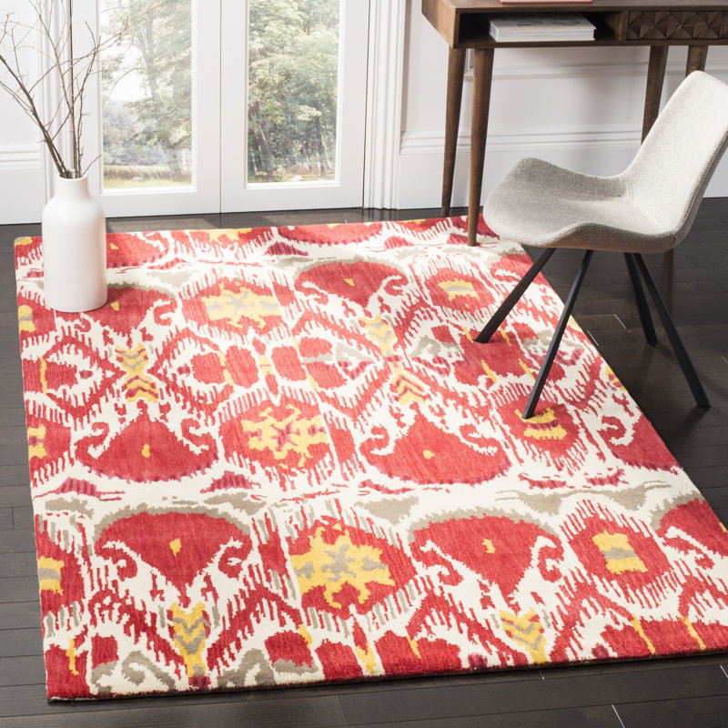 Tapis ikat en laine touffeté à la main Kline, Rectangle 4 pi x 6 pi