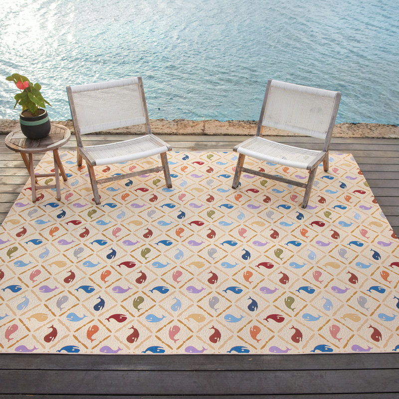 Reyn Spooner Coast Tropical Indoor/Outdoor Flatweave Area Rug, Rectangle 7'10" x 10'