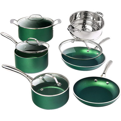 Granitestone Emerald 10 Piece Nonstick Cookware Set, Oven & Dishwasher Safe