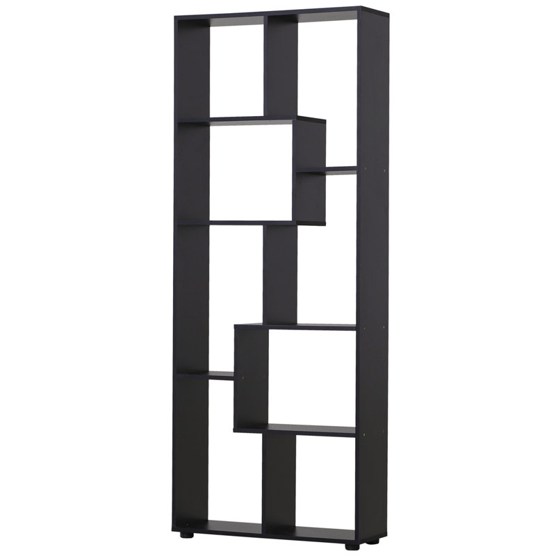 Ramani Geometric Bookcase, Black, 178cm H x 70cm W x 24cm D
