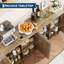 Buffet 63 po à 4 portes avec buffet, armoire de rangement d'appoint moderne avec tablettes réglables et pieds en métal, crédence de table basse console pour le salon et la salle à manger