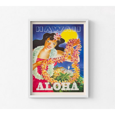 «Hula Girl», affiche rétro d'Hawaï, Aloha