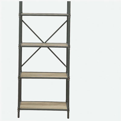 Antique Oak and Sandy Grey 5-tier Bookcase