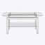 Table basse rectangulaire en verre trempé pour le salon, table basse pour la salle d'attente, table basse d'appoint moderne avec pieds en miroir en acier inoxydable, plateau de table en verre avec tablette inférieure, P 20 po x l 40 po x H 18 po, argent