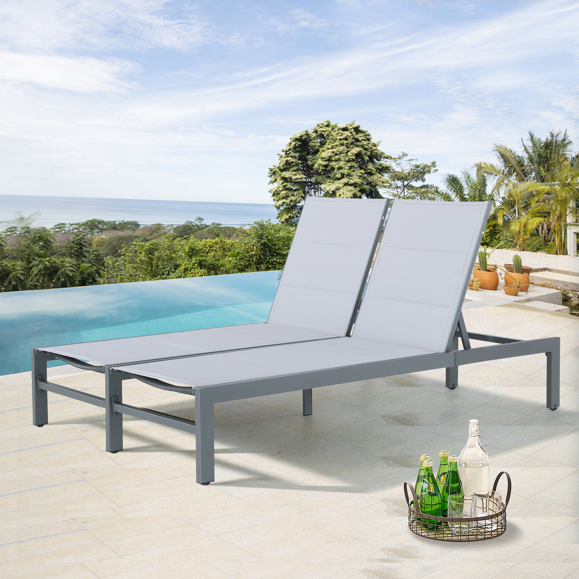 Wade Logan Outdoor Metal Double Chaise Lounge & Reviews - Wayfair Canada