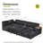 113'' Leather Sectional Sleeper Sofa With Pull Out Bed, Storage Ottoman & Rotating Side Table-1436900212