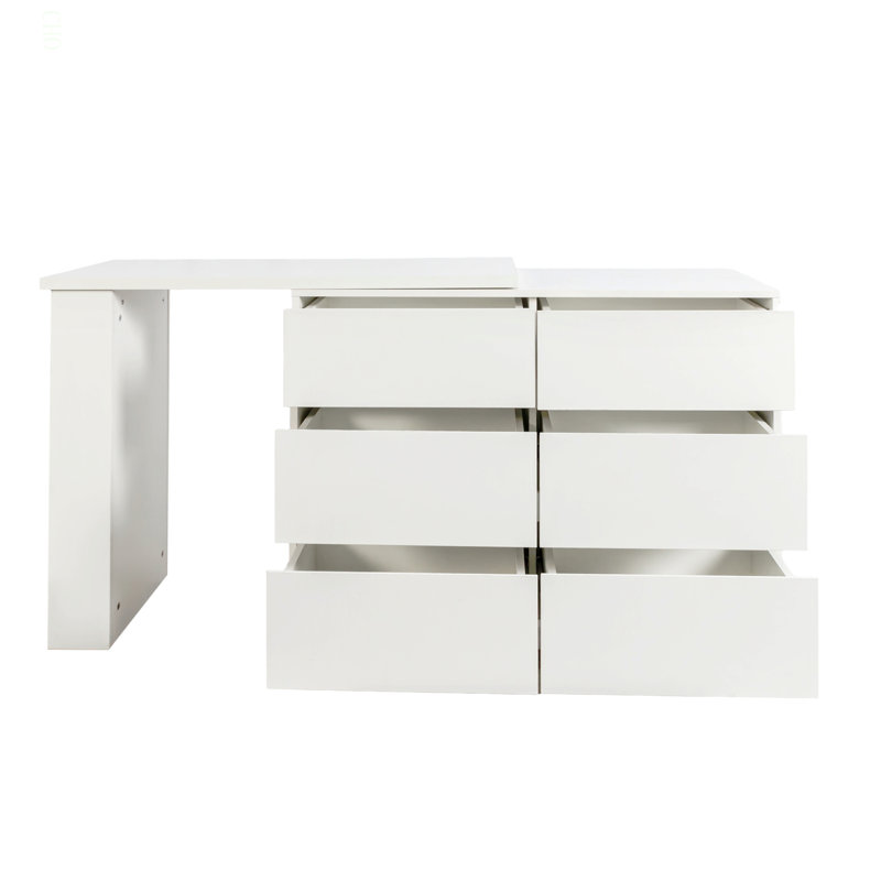 Bureau d'ordinateur en forme de L avec tiroirs, bureau de coin moderne avec armoire de rangement réversible, bureau d'écriture pour bureau à domicile