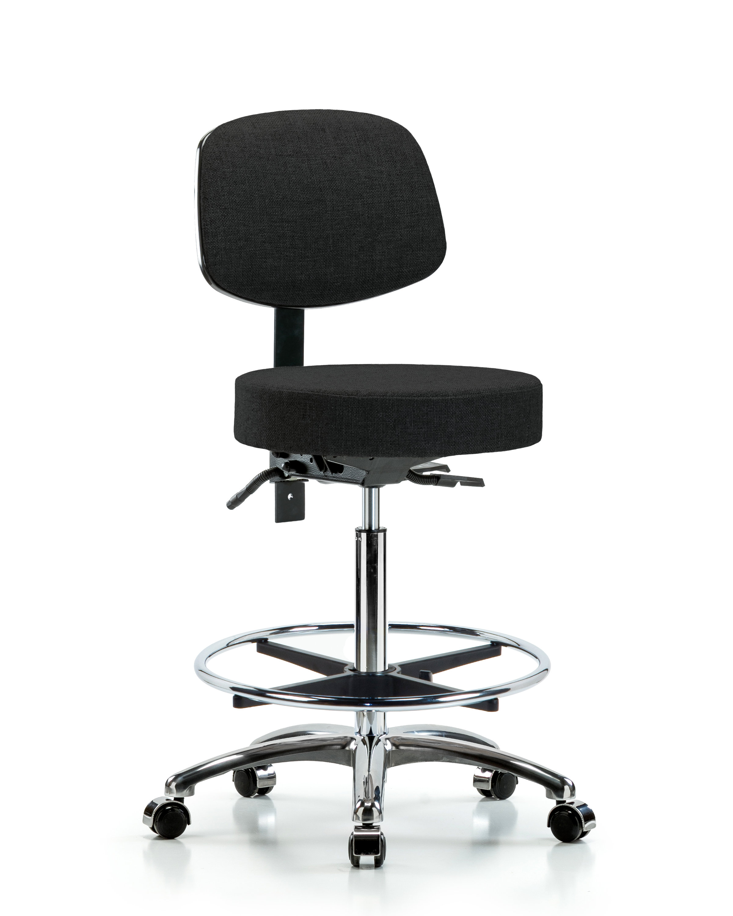 Inbox Zero Backed Adjustable Height Ergonomic Lab Stool with Footring  Wheels & Reviews