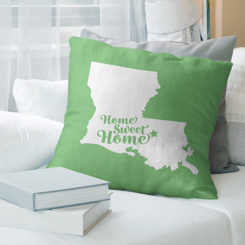 Coussin décoratif home, Baton Rouge, 14 po x 14 po, Vert