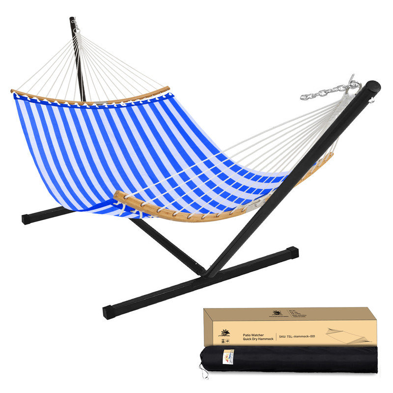 Hamac de camping extérieur pour 2 personnes Tabron, Bleu