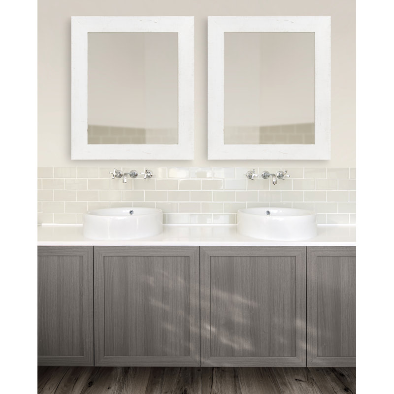 Marcourt Flat Mirror, Rustic White
