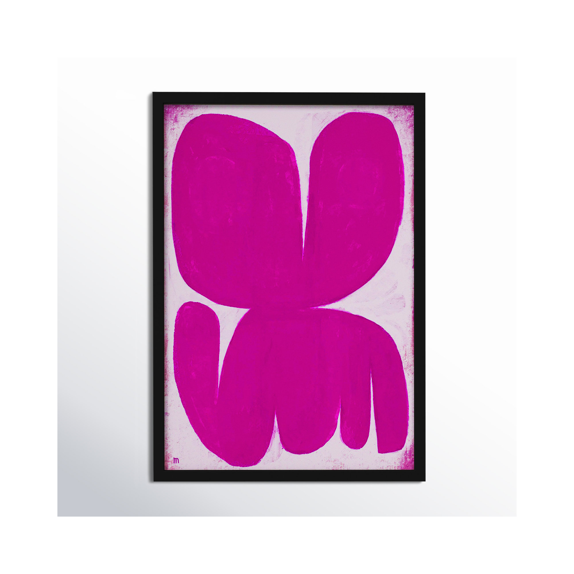 Magenta Moth by StudioM, Black, 38" H x 26.5" W x 1.25" D