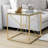 Matte Gold End Table with Glass Top