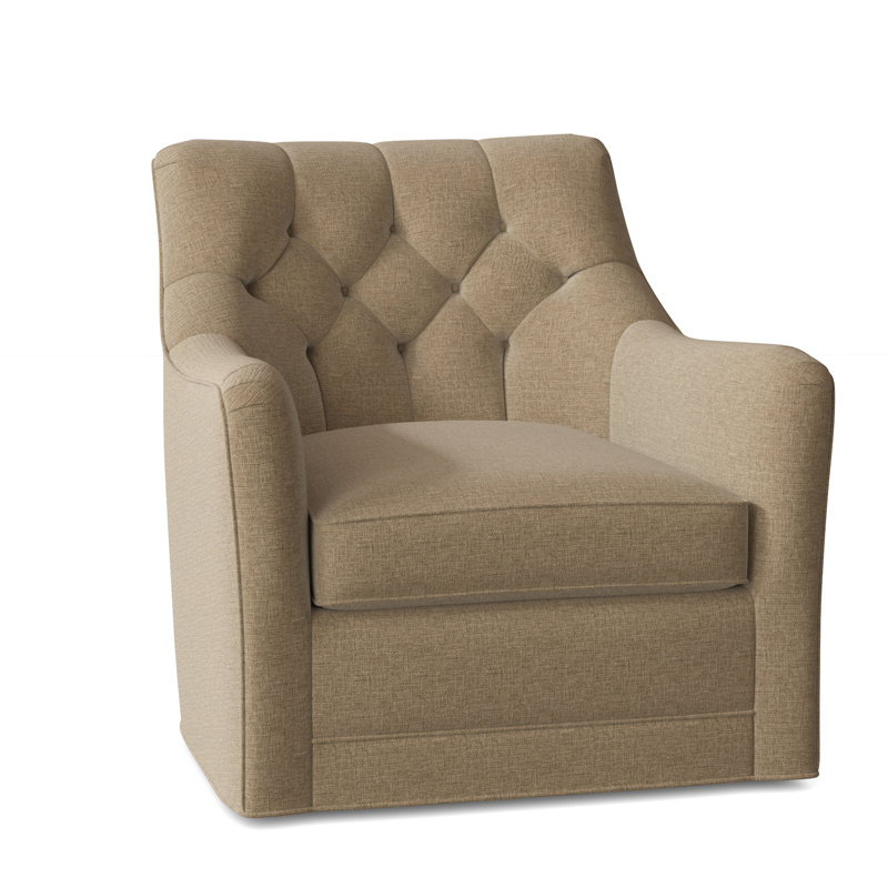 Fauteuil pivotant touffeté l 32 po Emery, Polyester paille 3162