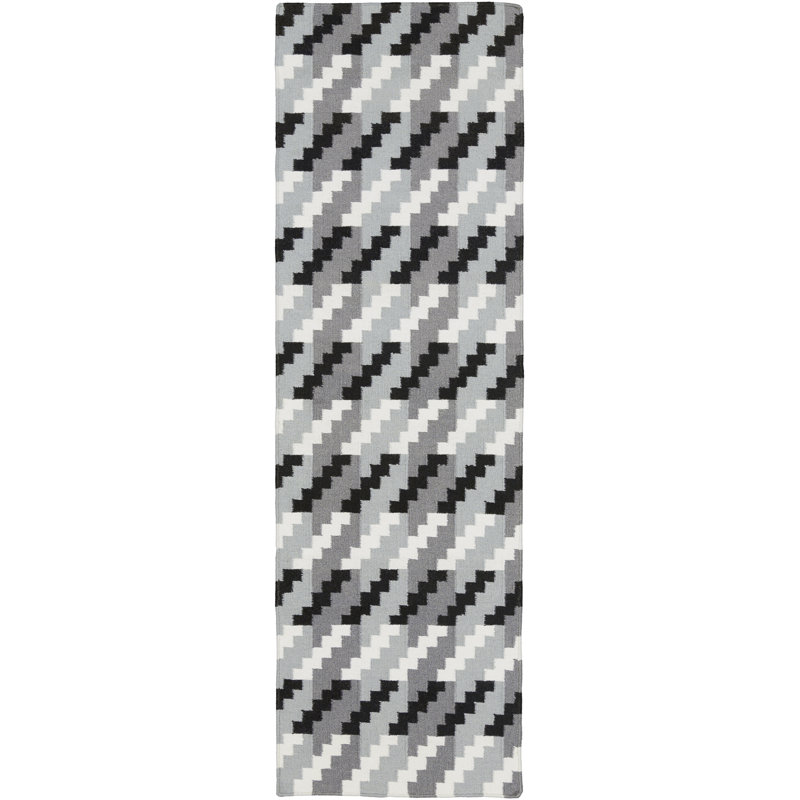 Araliya Flatweave Wool Geometric Indoor Rug, Runner 2'6" x 8'