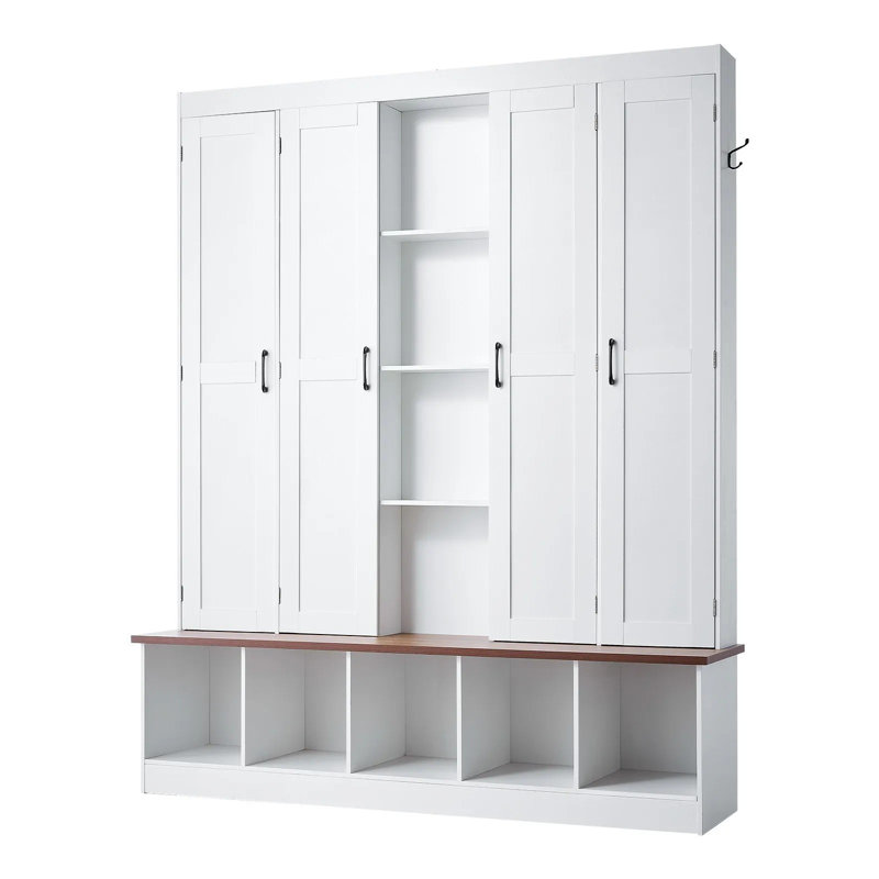 159.51 cm W Hall Tree with Shoe Storage