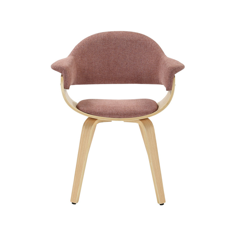 45.5cm H Polyester Blend Upholstered Round Back Armchair, Merlot