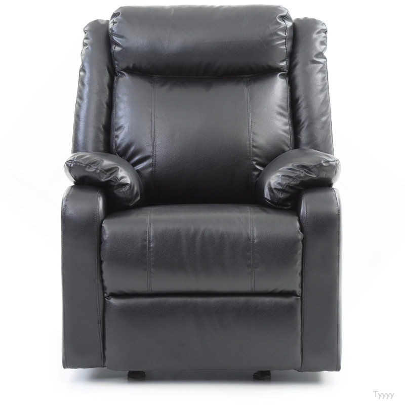 Contemporary Black Padded Recliner Chair, Black