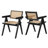 Alaynnah Retro Wood Rattan Back Handmade Armchair-827312759