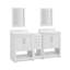 Meuble-lavabo double 61 po avec plateau intégré et lavabo avec miroirs Stovall-1454300326