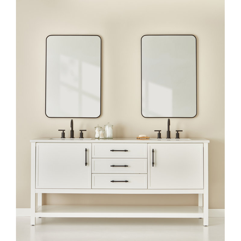 Miroir de coin Rowan, Noir mat