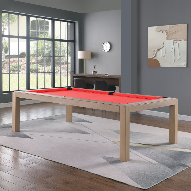Olivia Slate Pool Table with Dining Top, Wood, 7 ft, Red